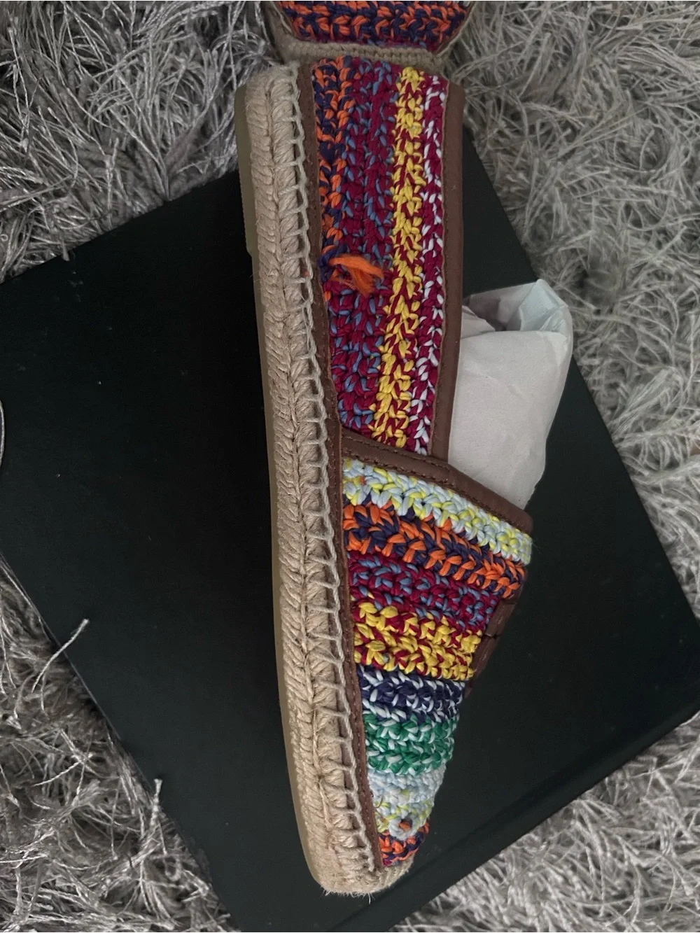 Tory Burch Multicolor Crochet Espadrille Slip-Ons